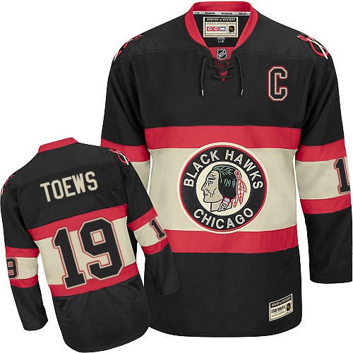 Herren Chicago Blackhawks Eishockey Trikot Jonathan Toews #19 Authentic Throwback Schwarz CCM 3rd